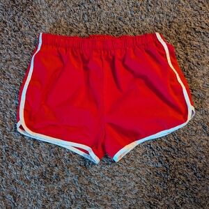 Retro Red Athletic Shorts with White Trim Size Large